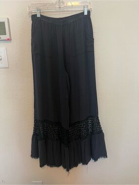 Umgee Blue Elastic Waist Knit Pants